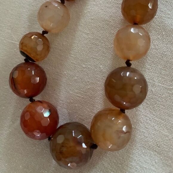 NWOT GENUINE CARNELIAN KNOTTED BEADS NECKLACE - Picture 3 of 6